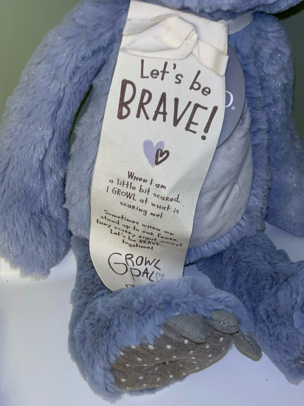 DEMDACO Growl Pal Plush Lets be Brave- NWT